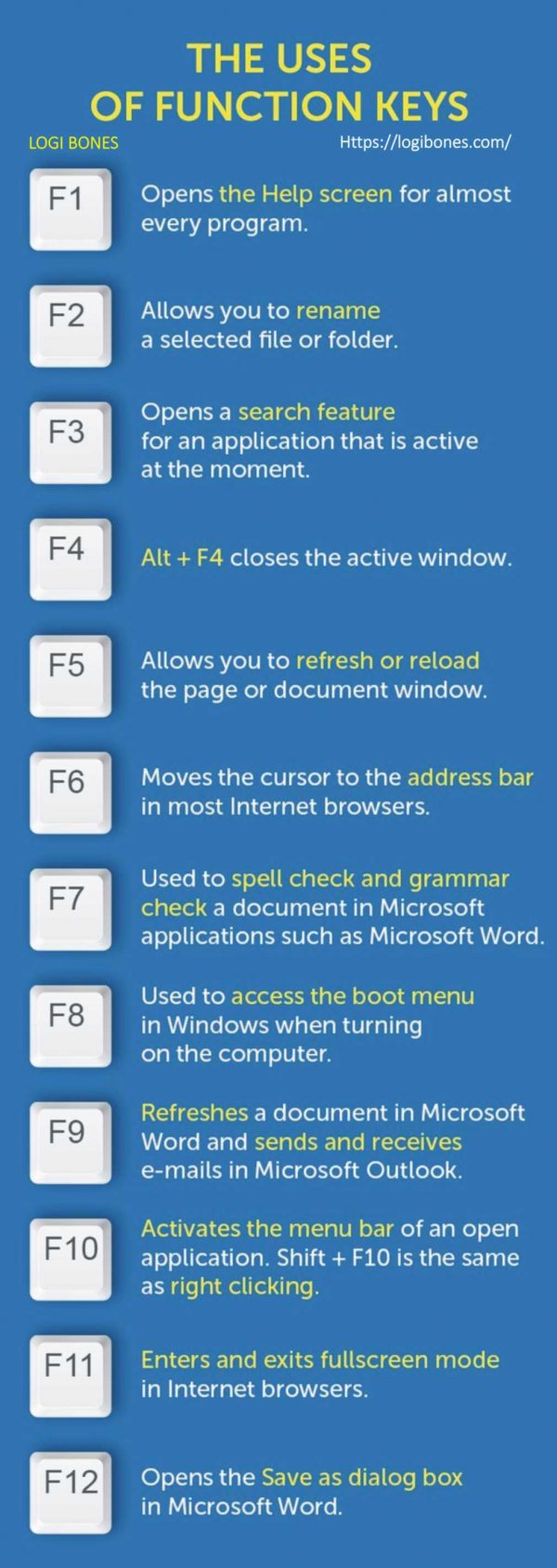 How to Use Function Keys on Laptop F1 to F12 Logi Bones